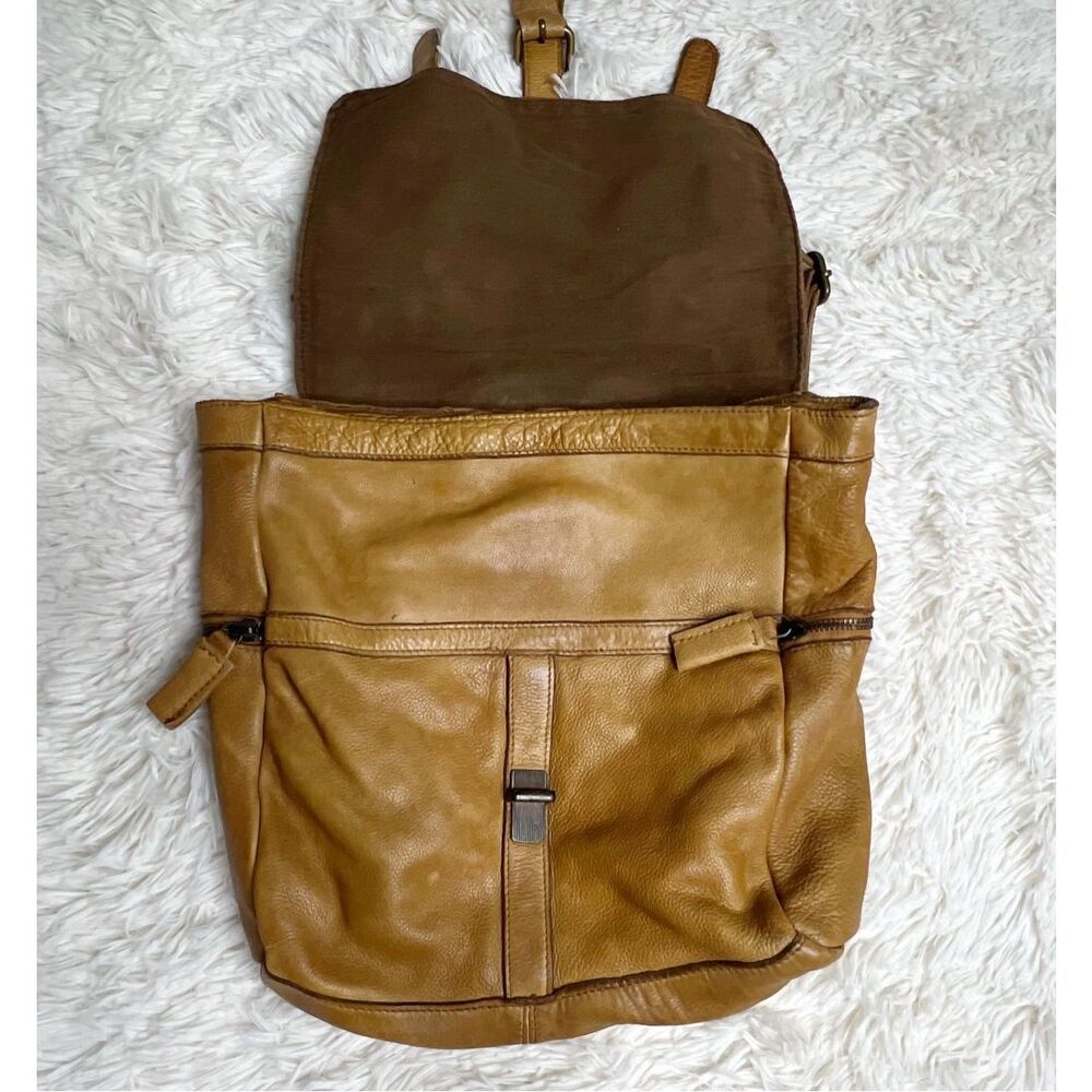 Sugar Boo Brown Soft Leather Studded Backpack Camel Boho - Picture 2 of 6